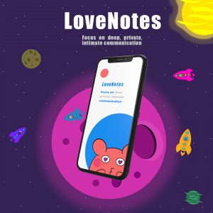 LoveNotes app phone mockups