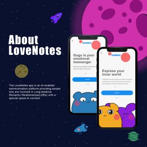 LoveNotes app phone mockups