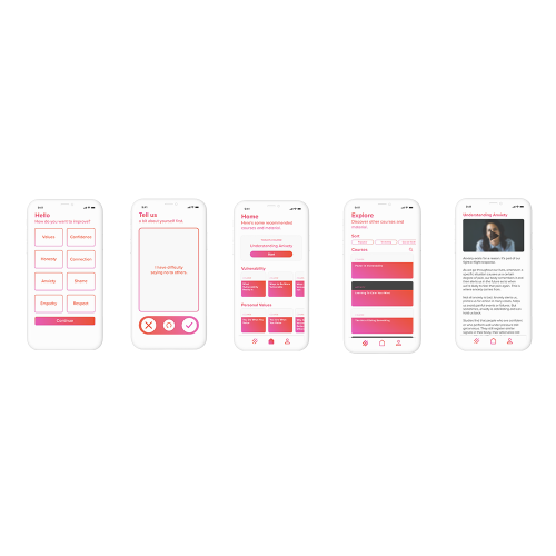Amor mobile app screens