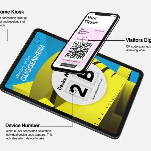 Users personal ticket and kiosk welcome interface