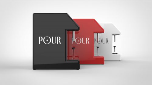 Examples of different colors applied to the Pour machine