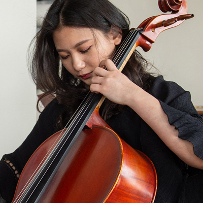 A student plays the cello.